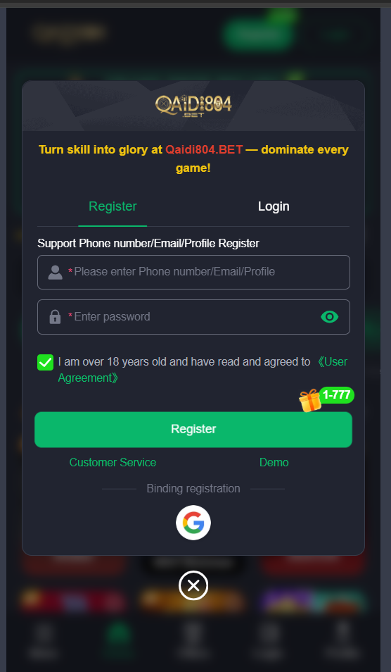 Qaidi804 Game Registration